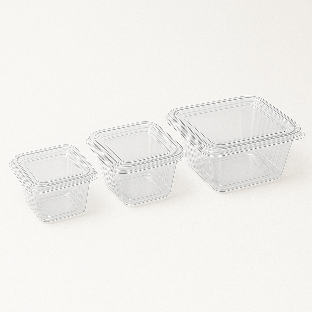 علبة طعام بلاستيكية آستعمال مرة واحدة + غطاء حافظ (٣ آحجام)